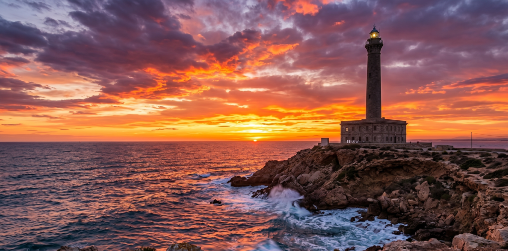 Faro de Cabo de Palos: El guardián de piedra que vigila dos mares faro cabo de palos